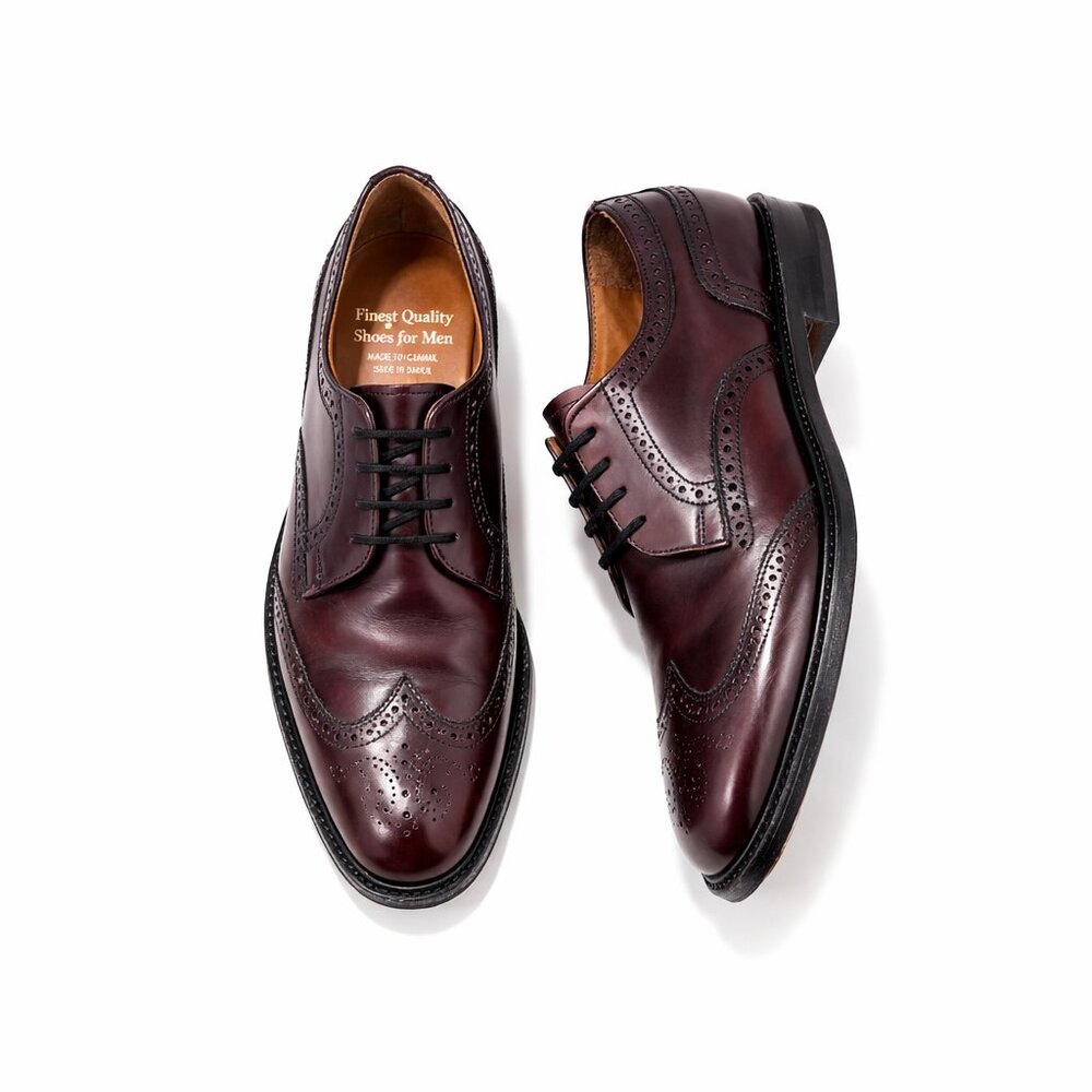 Vintage Dack's Canada Made Burgundy Wingtip Brogue Dress Shoes Mens 11.5 Leather - Picture 3 of 12